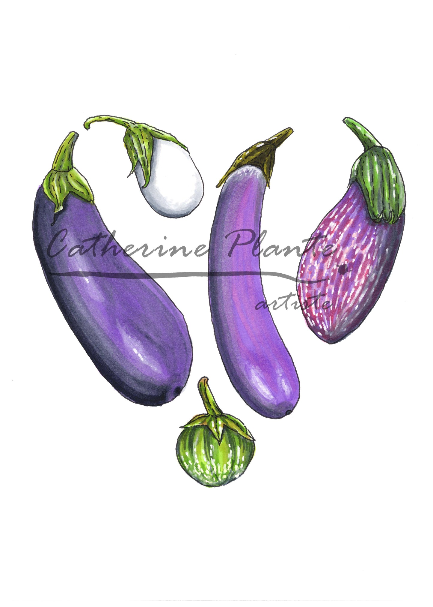 Card - Eggplant Heart