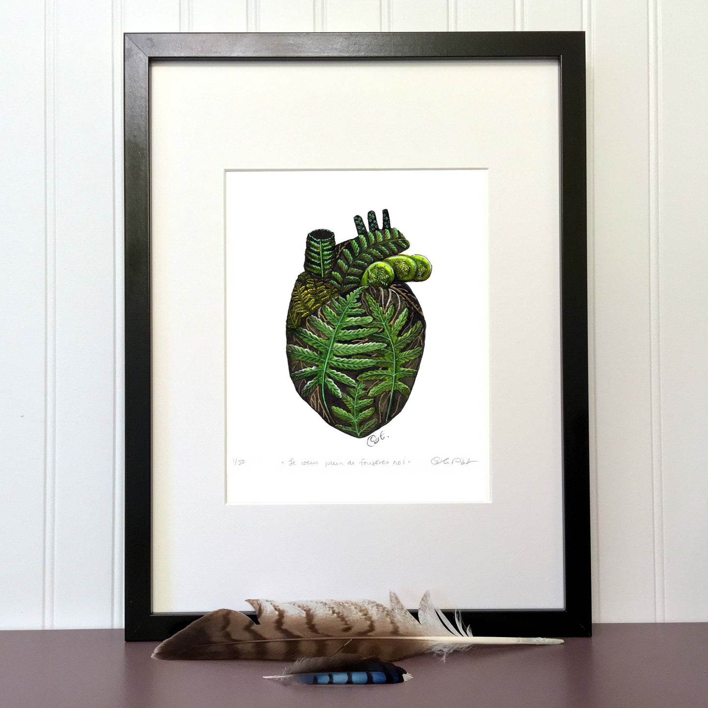 Impression d'art - Le coeur plein de fougères no1