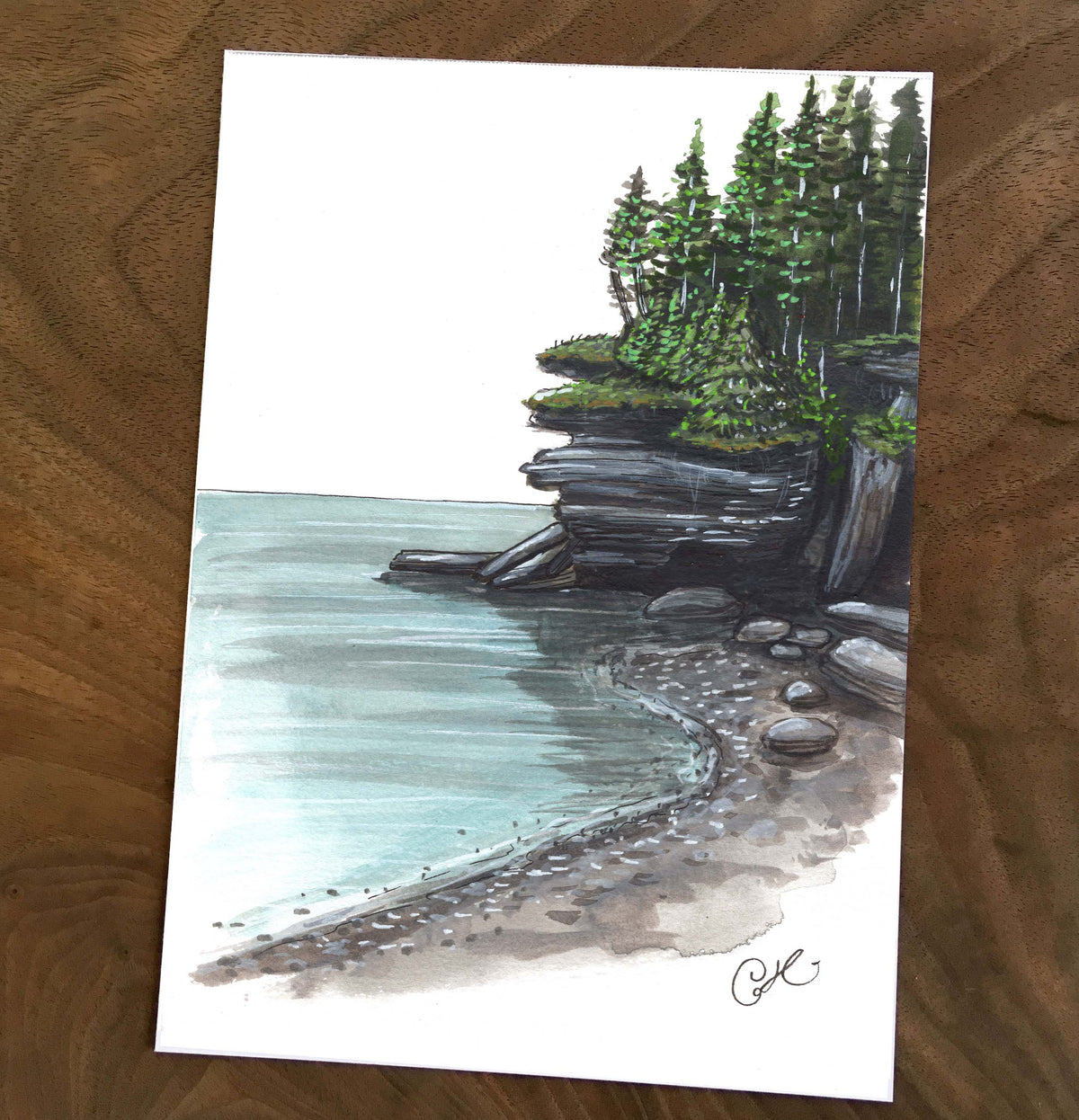 Petites illustrations originales - Choix de six œuvres de paysage des îles Mingan