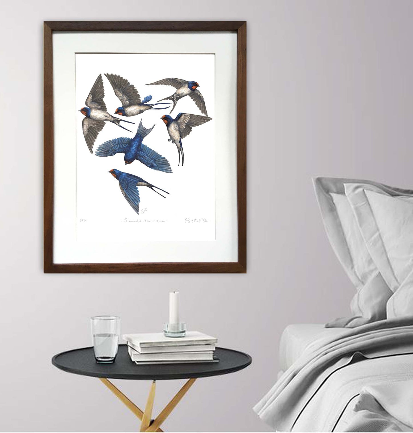 Large Art Print - Flight of Swallows