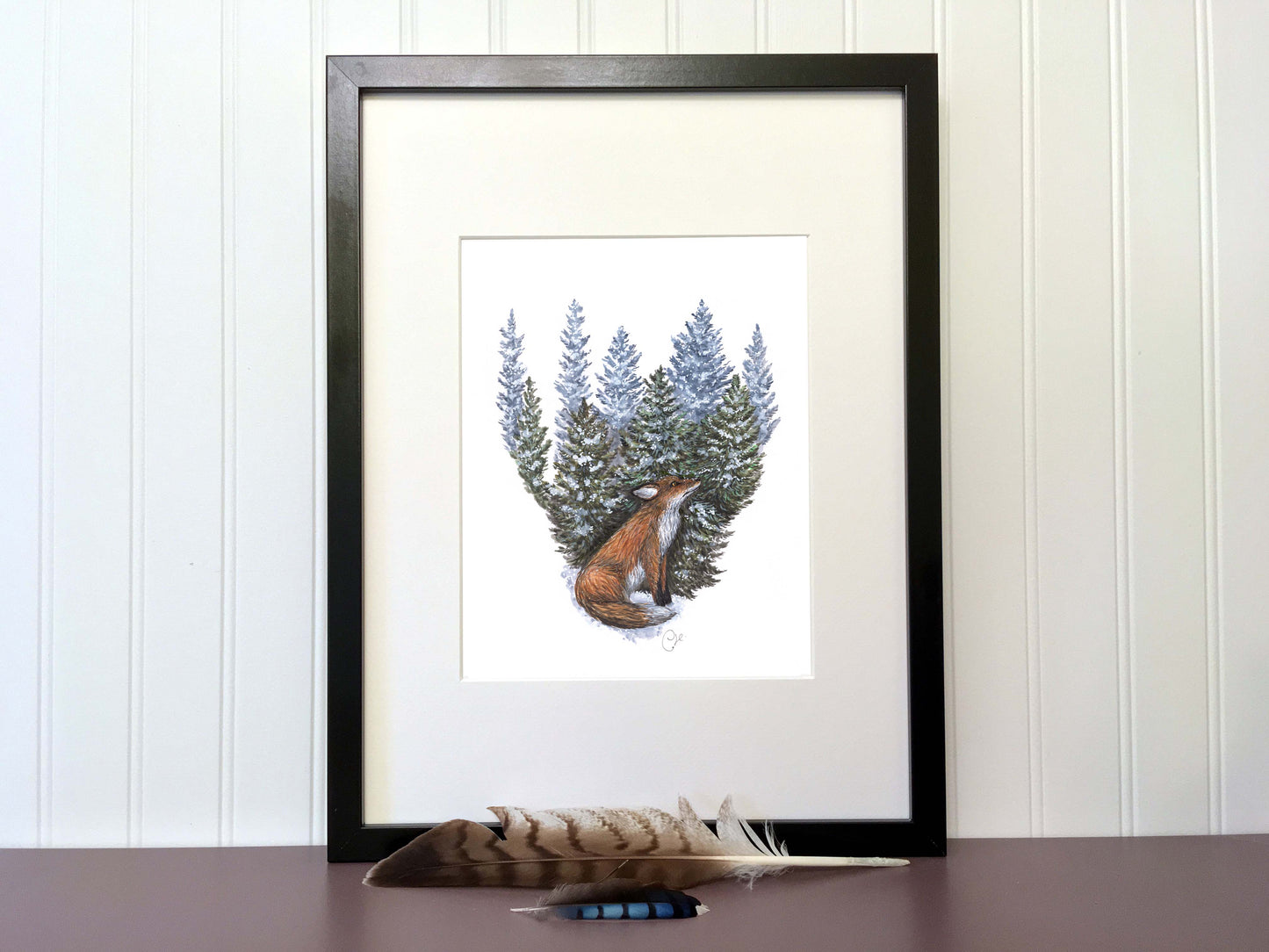 Illustration originale - Renard au coeur boréal