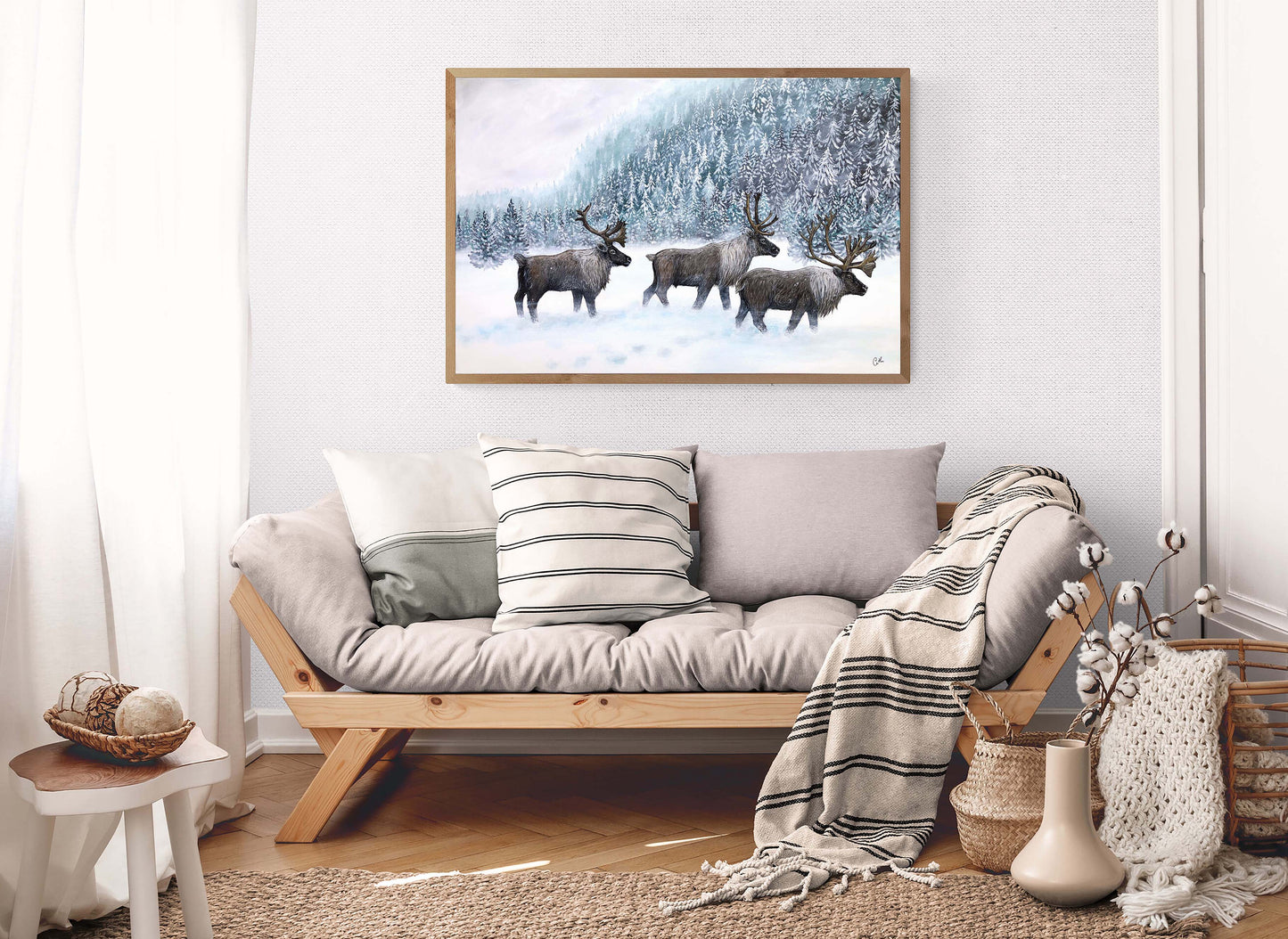 Peinture originale - La marche des caribous