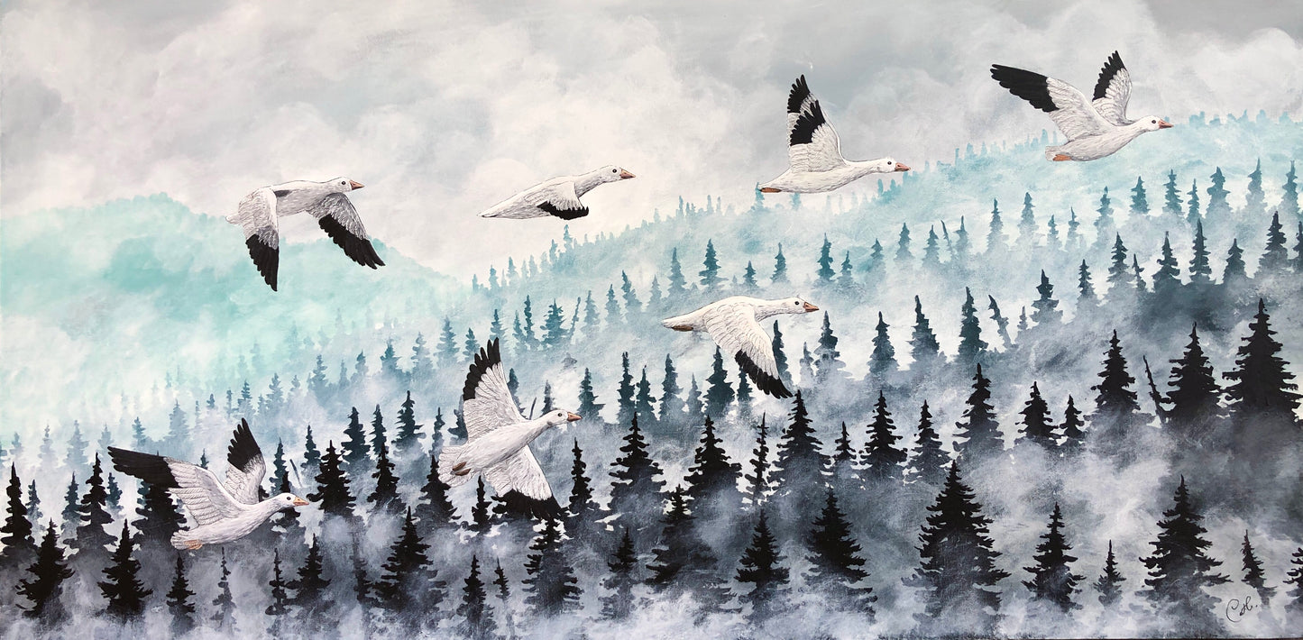 Original painting - The flight of the snow
