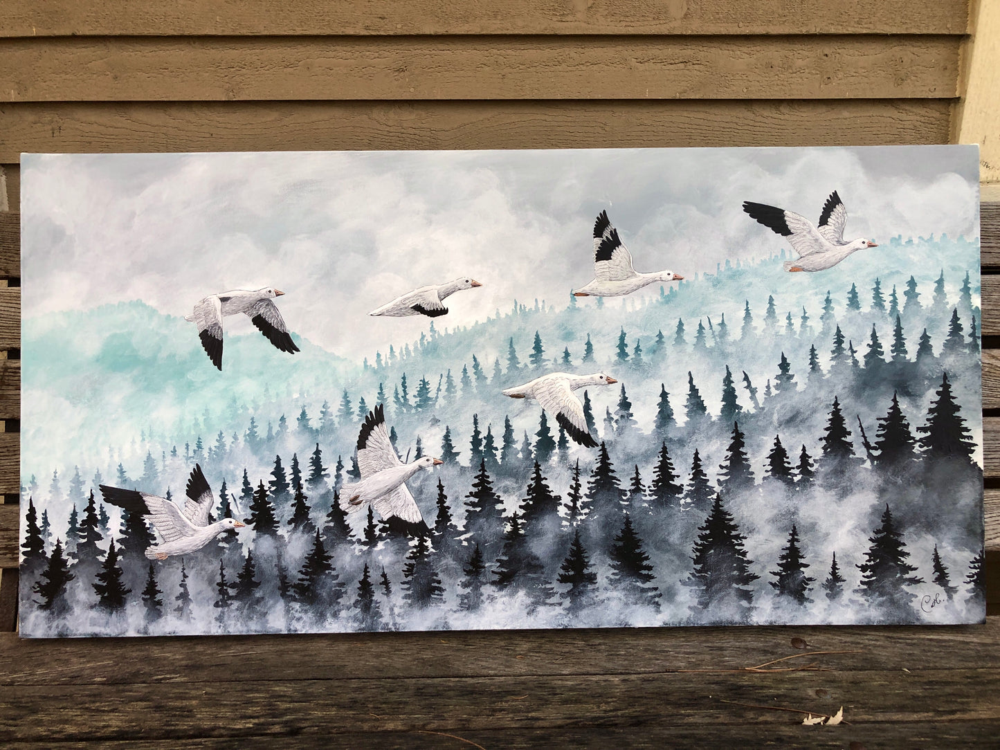 Original painting - The flight of the snow
