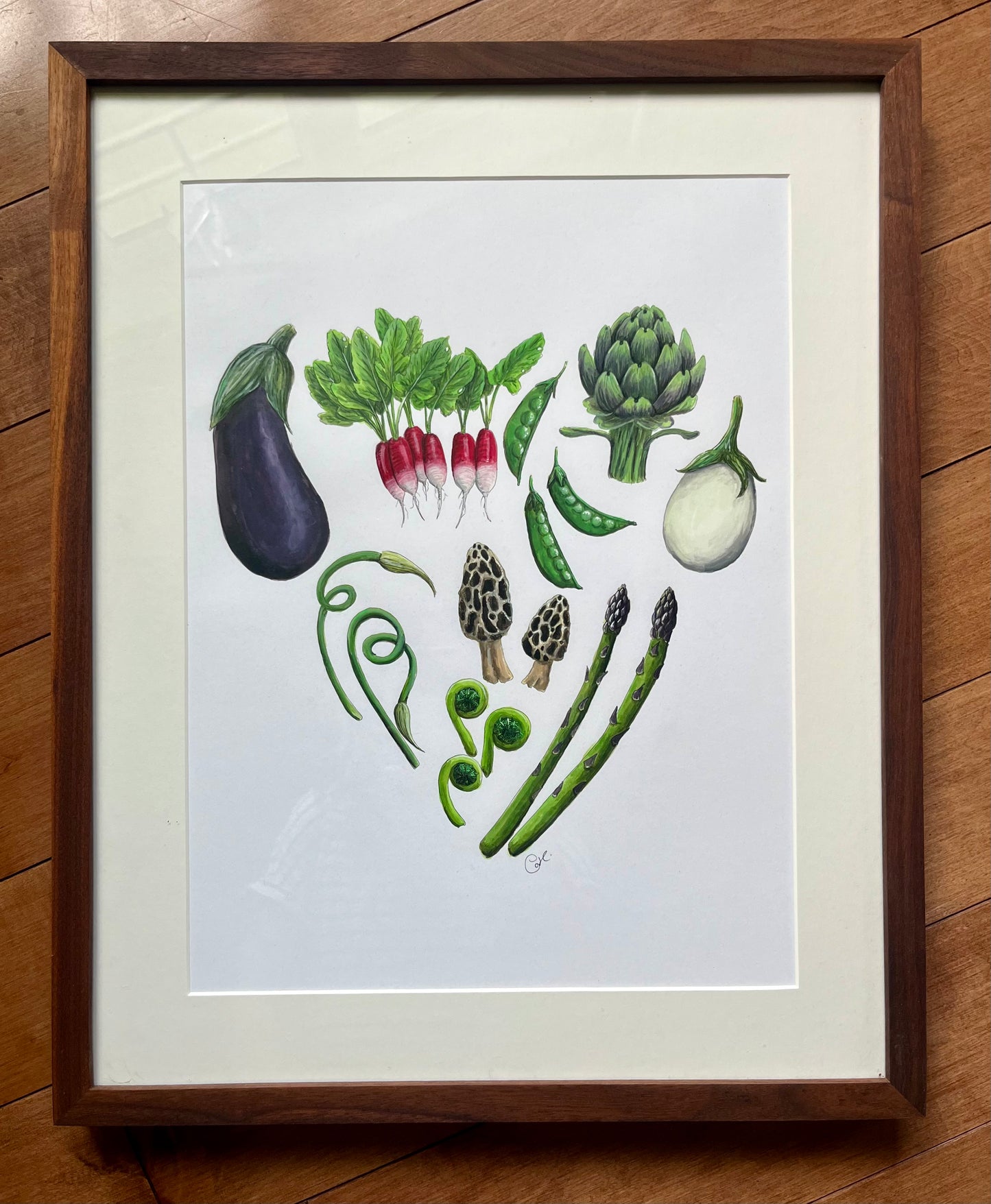 Grande illustration originale - Cœur gourmand