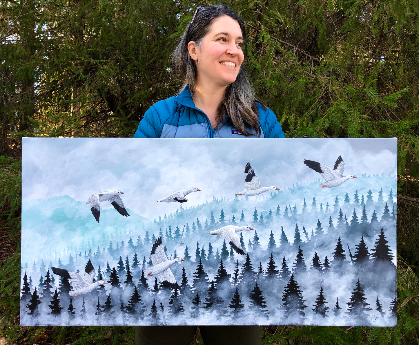 Original painting - The flight of the snow
