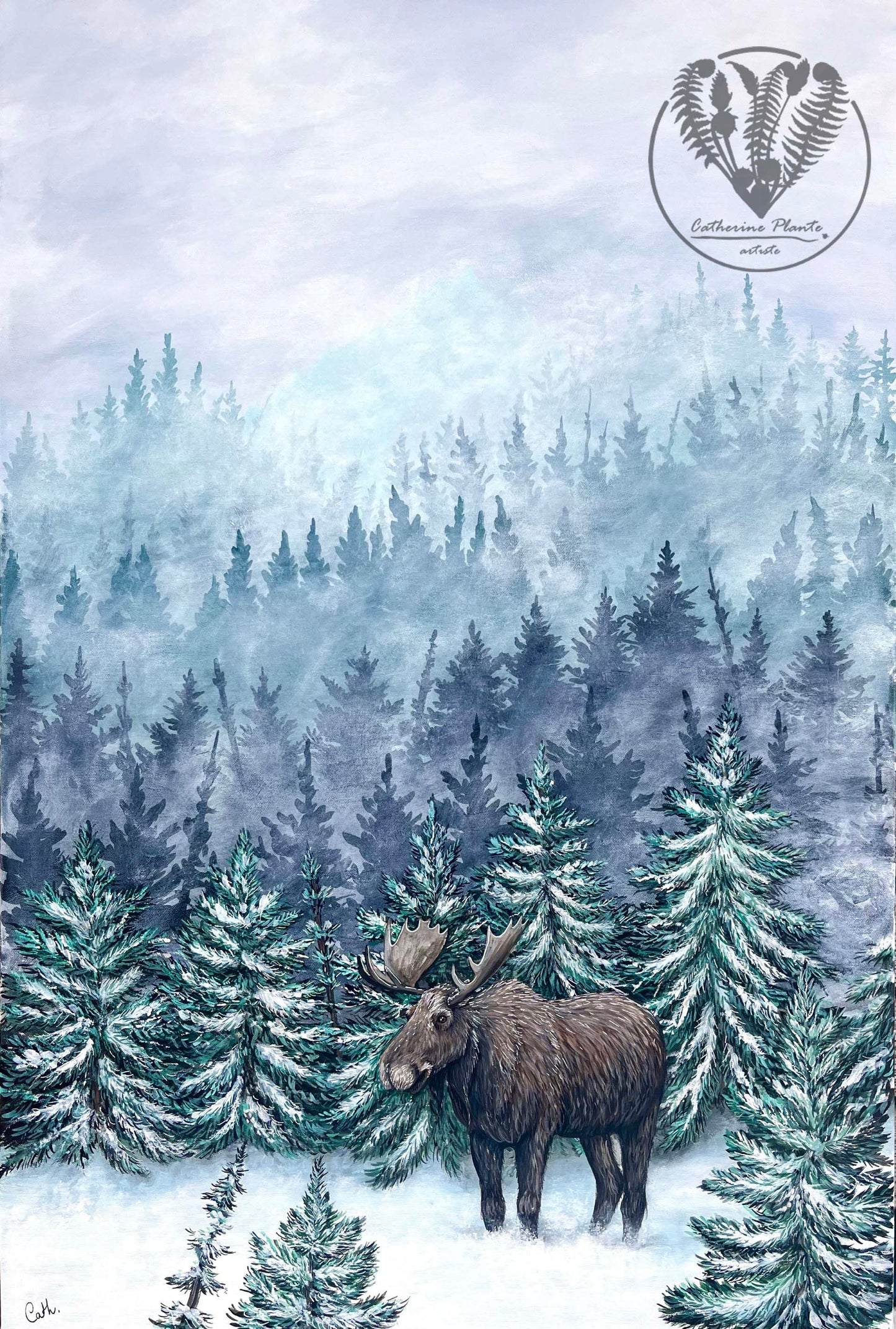 Peinture originale - L'orignal de la montagne
