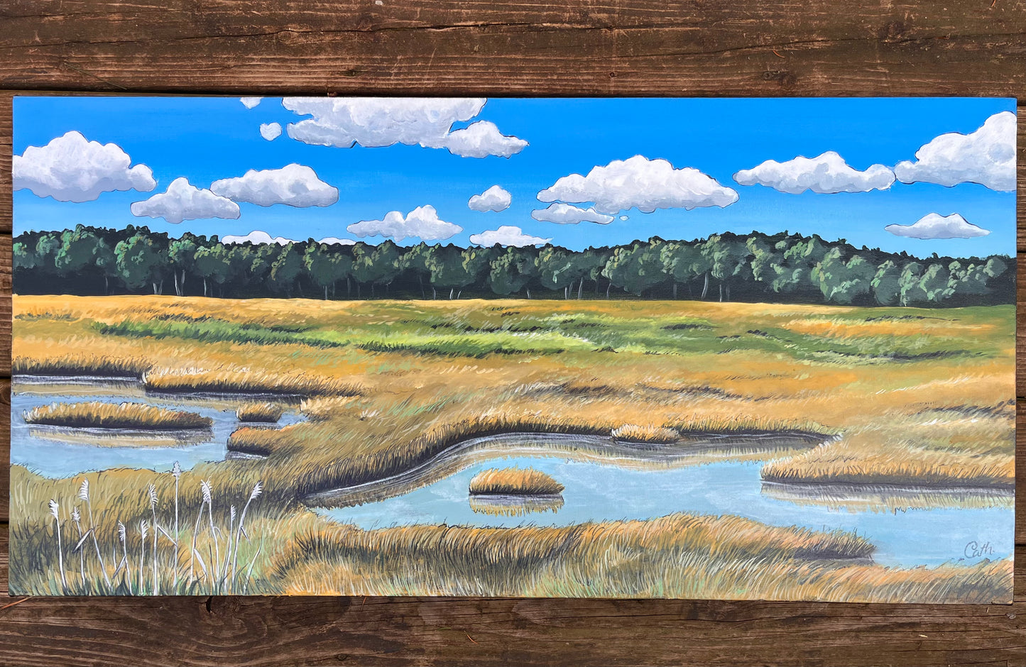 Peinture originale - Horizon doré