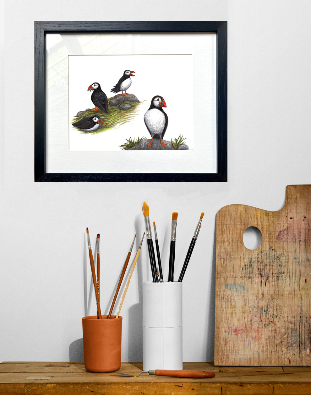 Illustration originale - Les macareux