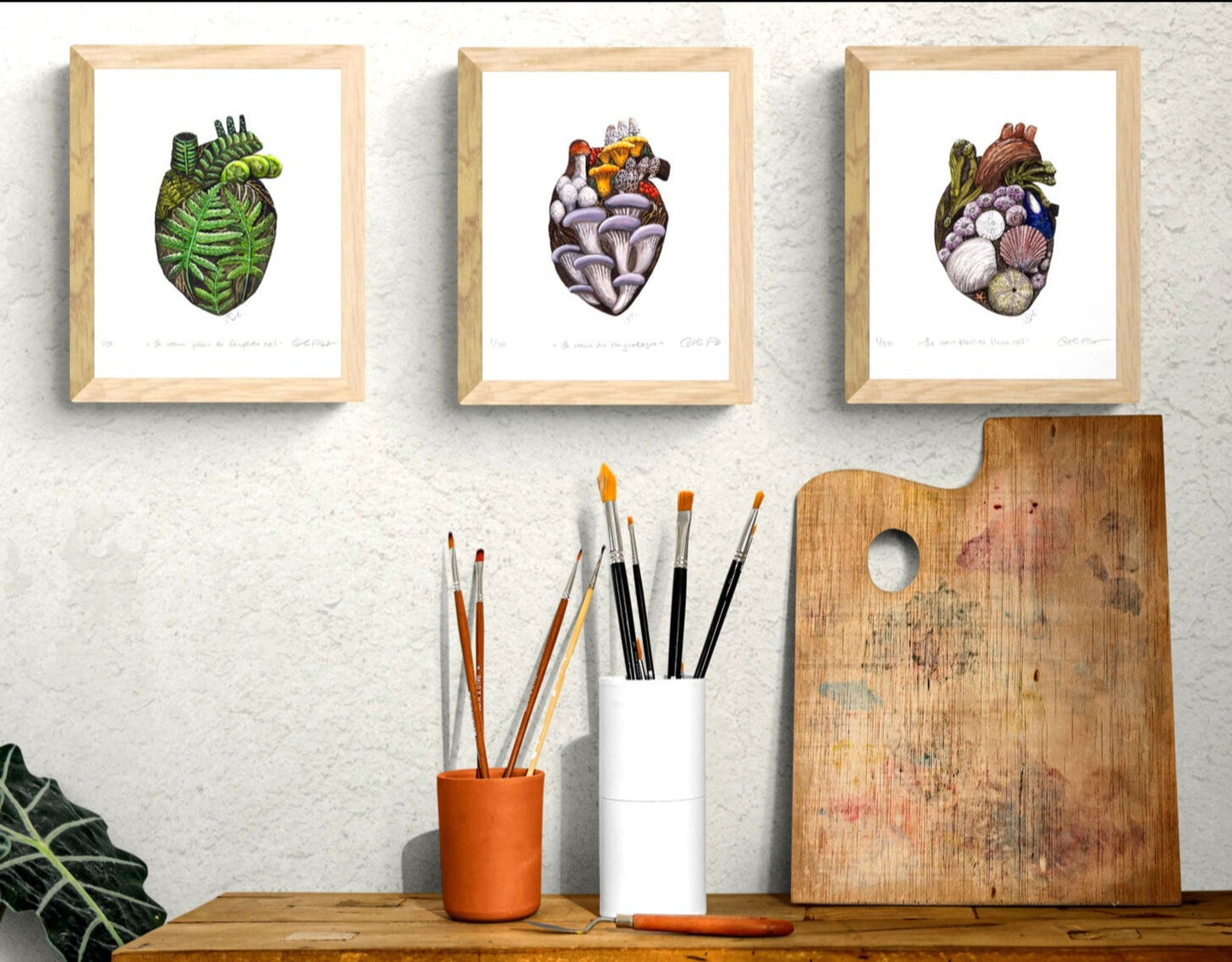 Triptych of art prints
