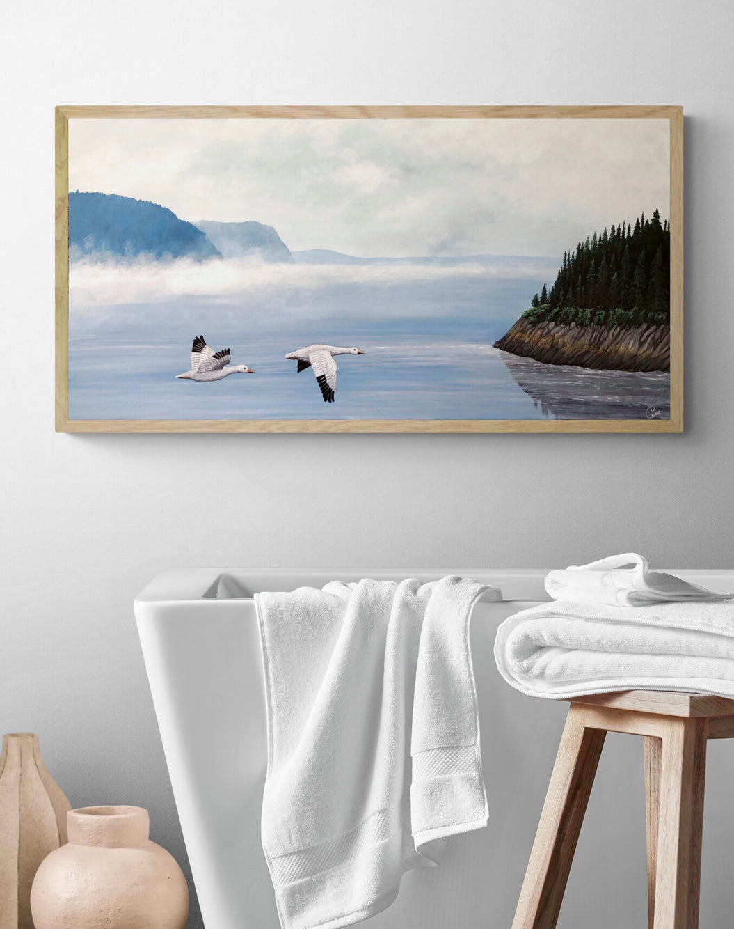 Peinture originale - Les oies de Tadoussac