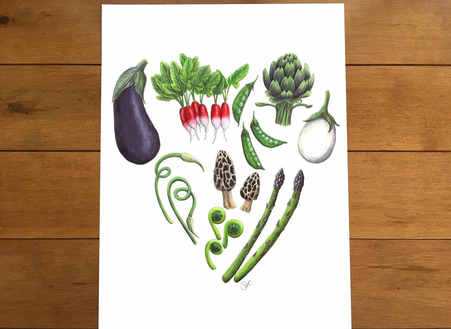 Grande illustration originale - Cœur gourmand
