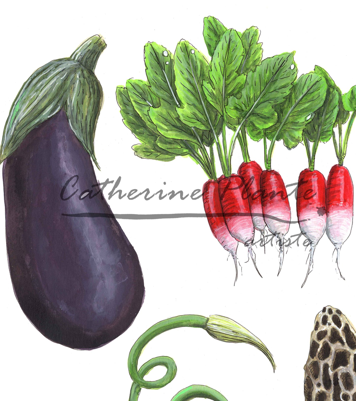 Grande illustration originale - Cœur gourmand