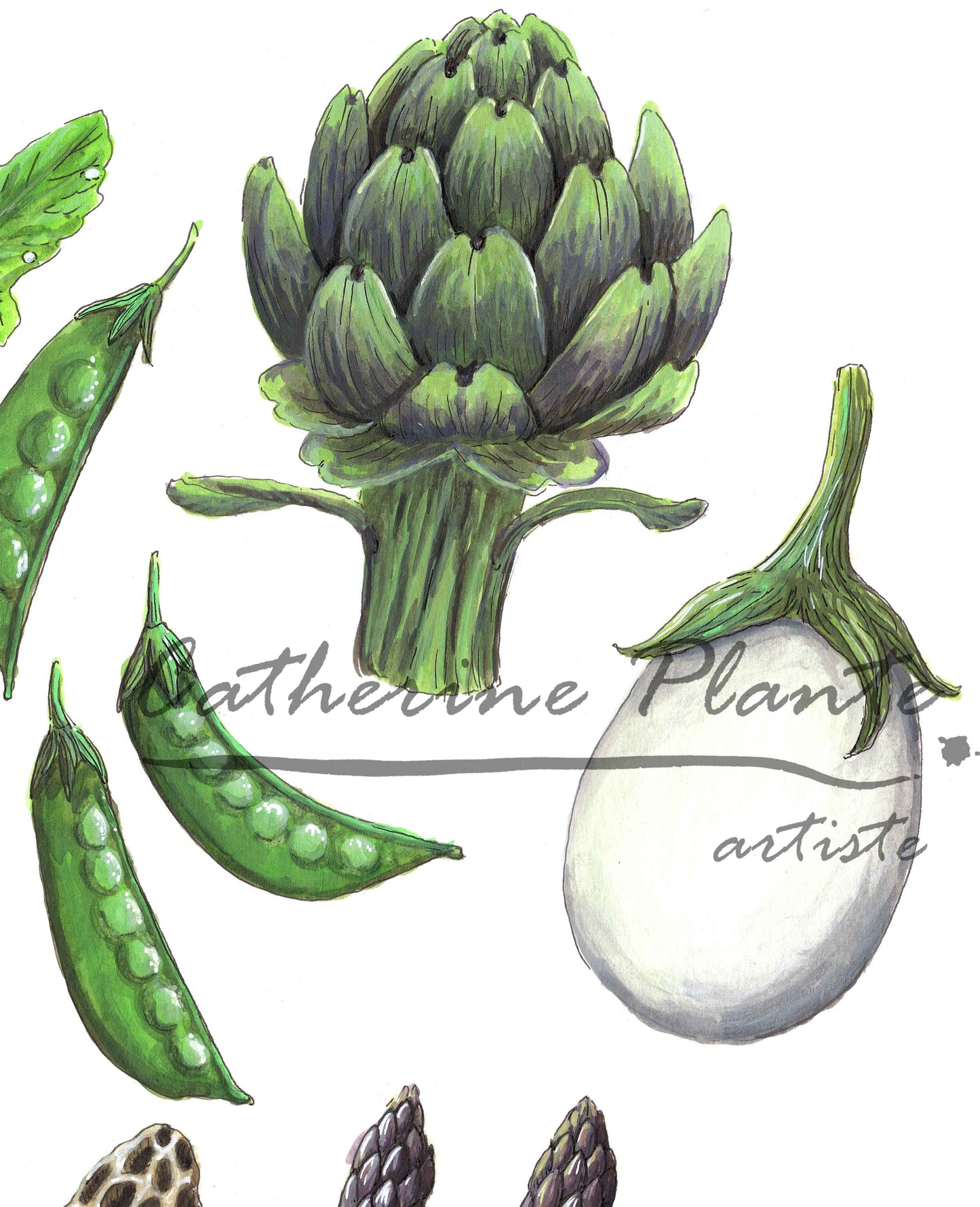 Grande illustration originale - Cœur gourmand