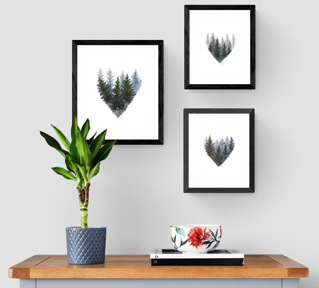Illustrations originales - Choix de trois oeuvres Coeur de forêt brumeuse