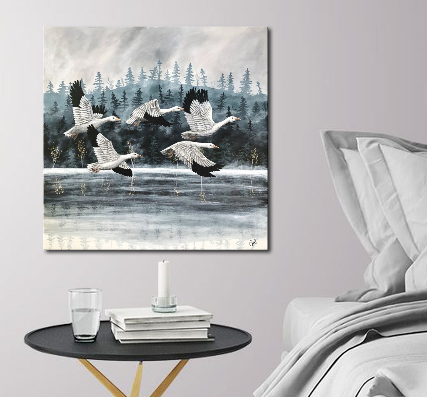 Peinture de paysage sur toile