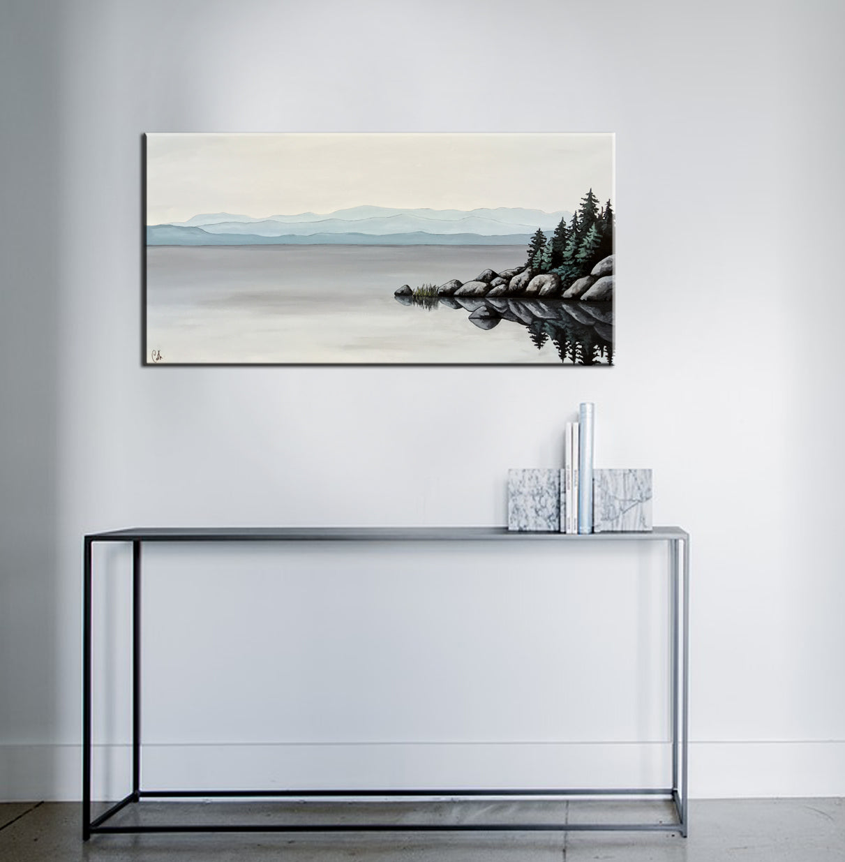 Peinture de paysage sur toile