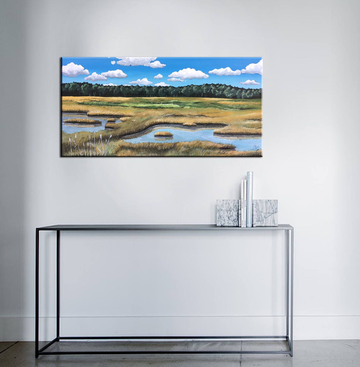 Peinture originale - Horizon doré