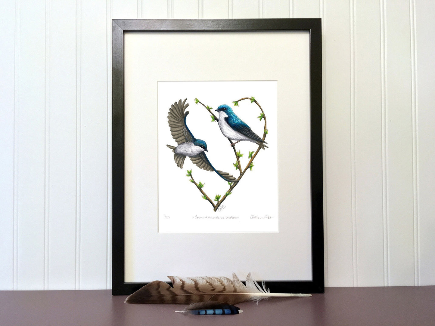 Art Print - Two-Tone Swallow Heart