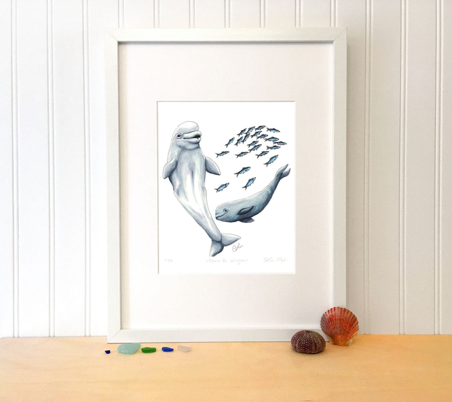 Impression d'art - Coeur de bélugas