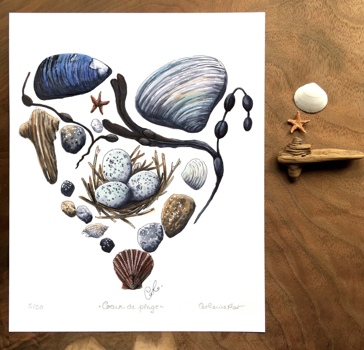 Impression d'art - Cœur de plage