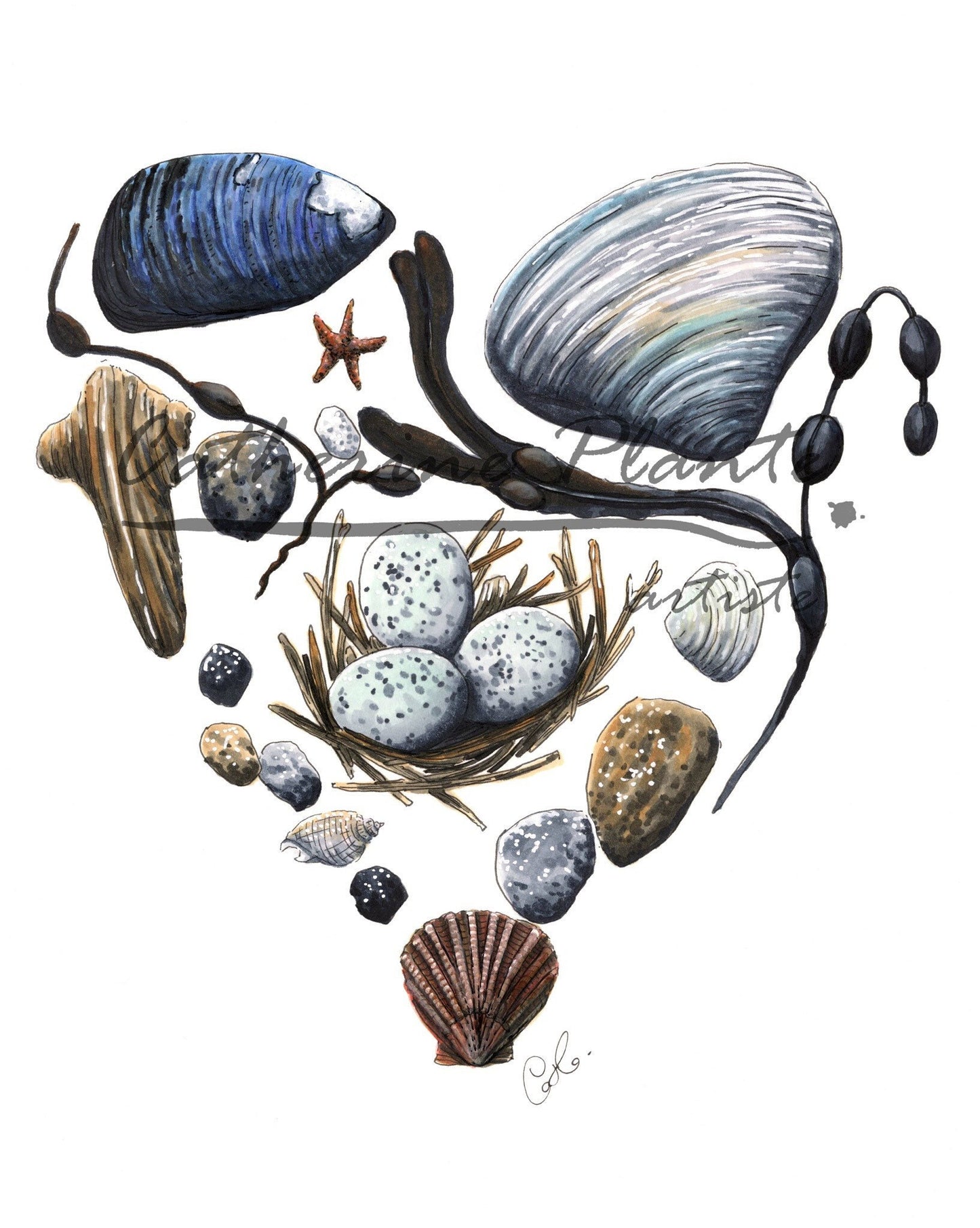 Impression d'art - Cœur de plage
