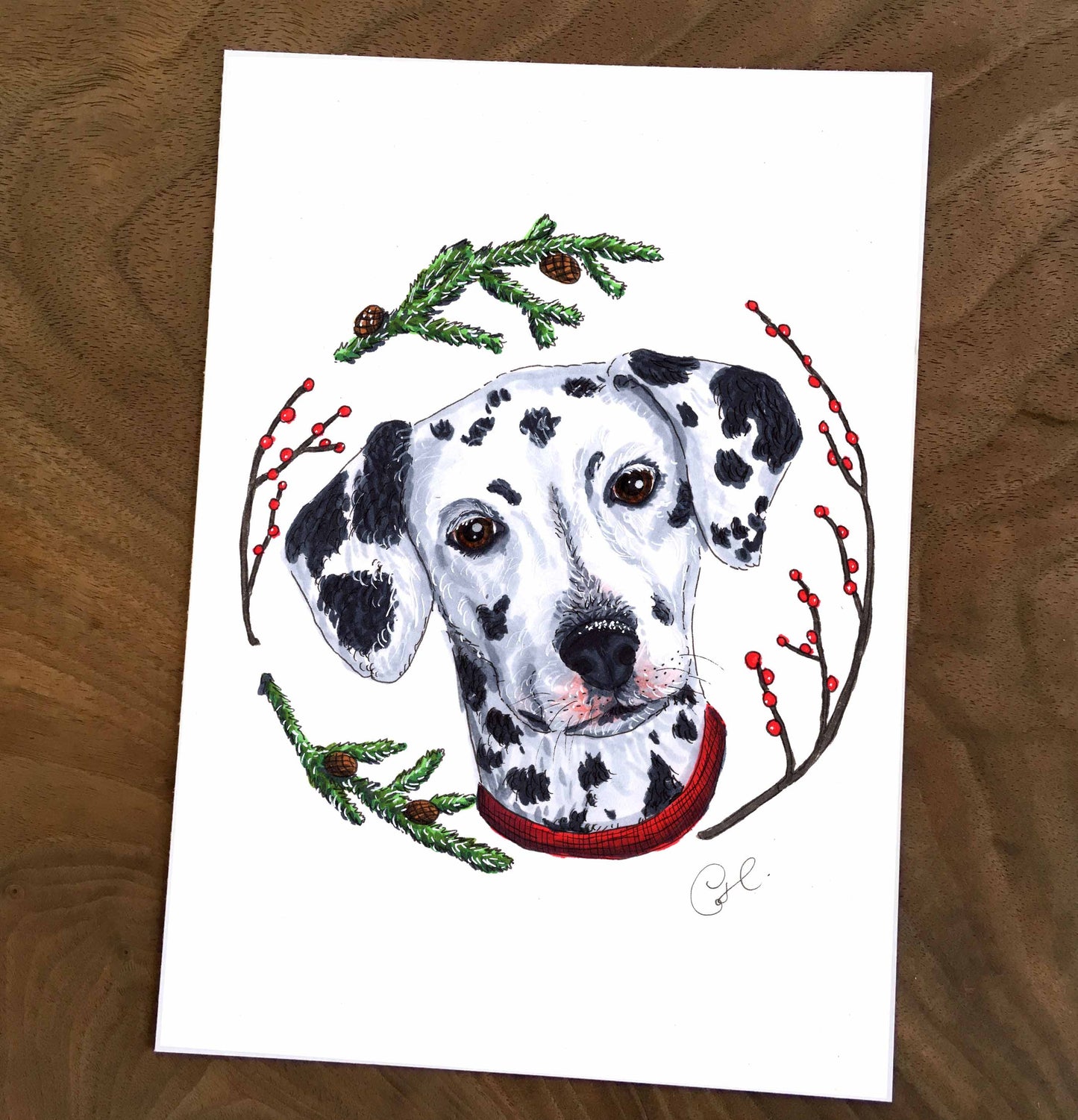 Petites illustrations originales - Choix de cinq oeuvres de chiens