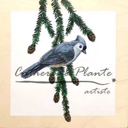 Peinture originale - Oiseau hivernal no 3