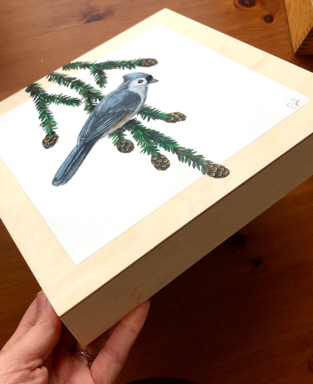Peinture originale - Oiseau hivernal no 3