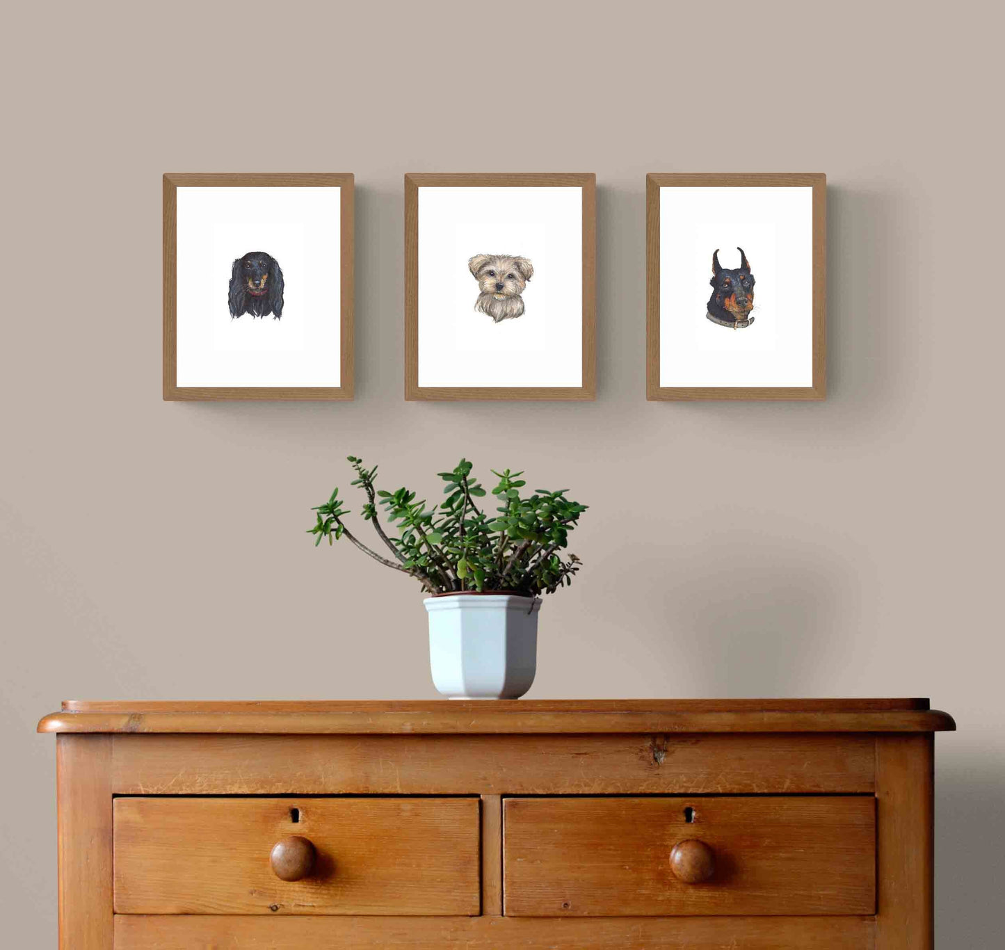 Petites illustrations originales - Choix de cinq oeuvres de chiens