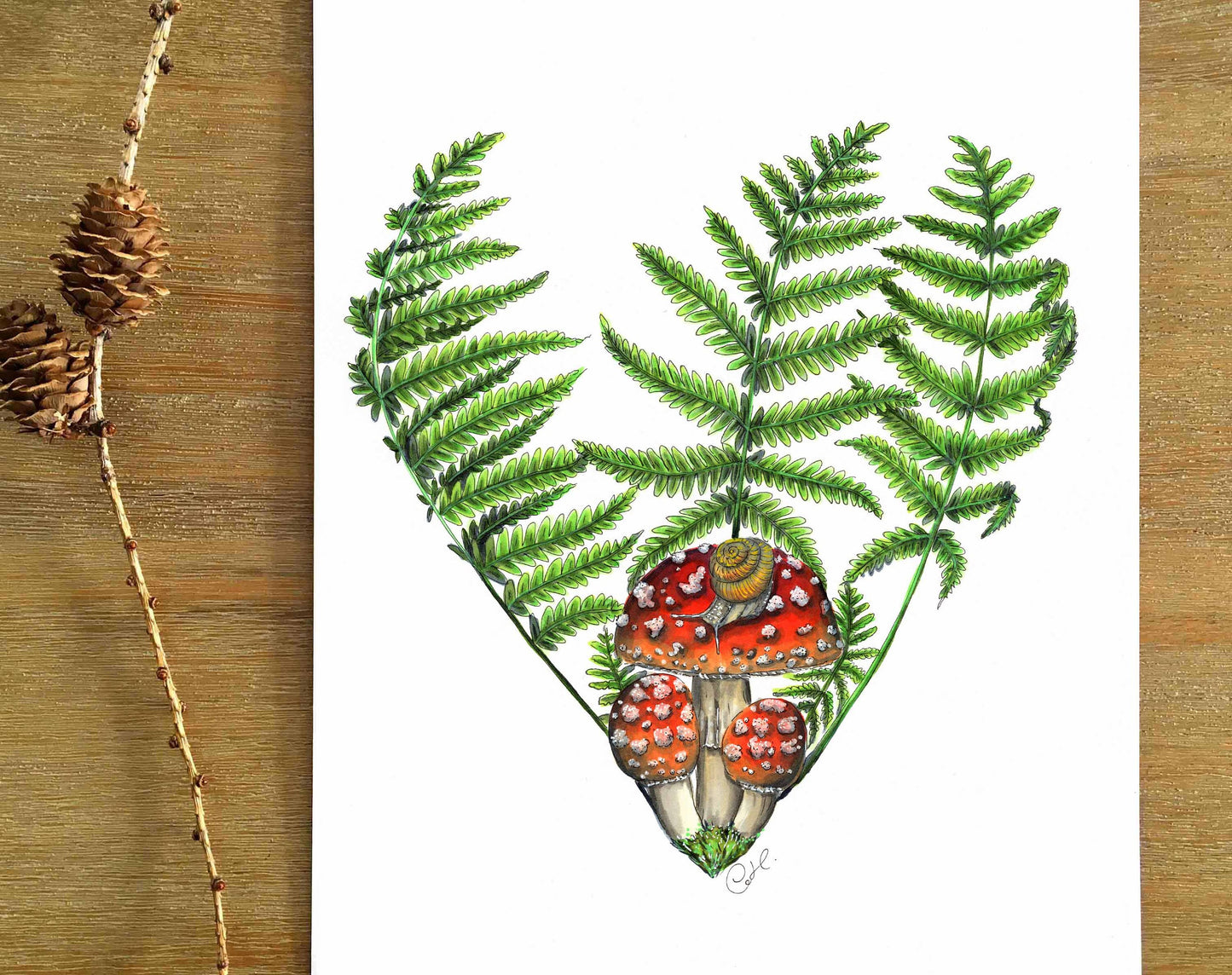 Illustration originale - Coeur de sous-bois