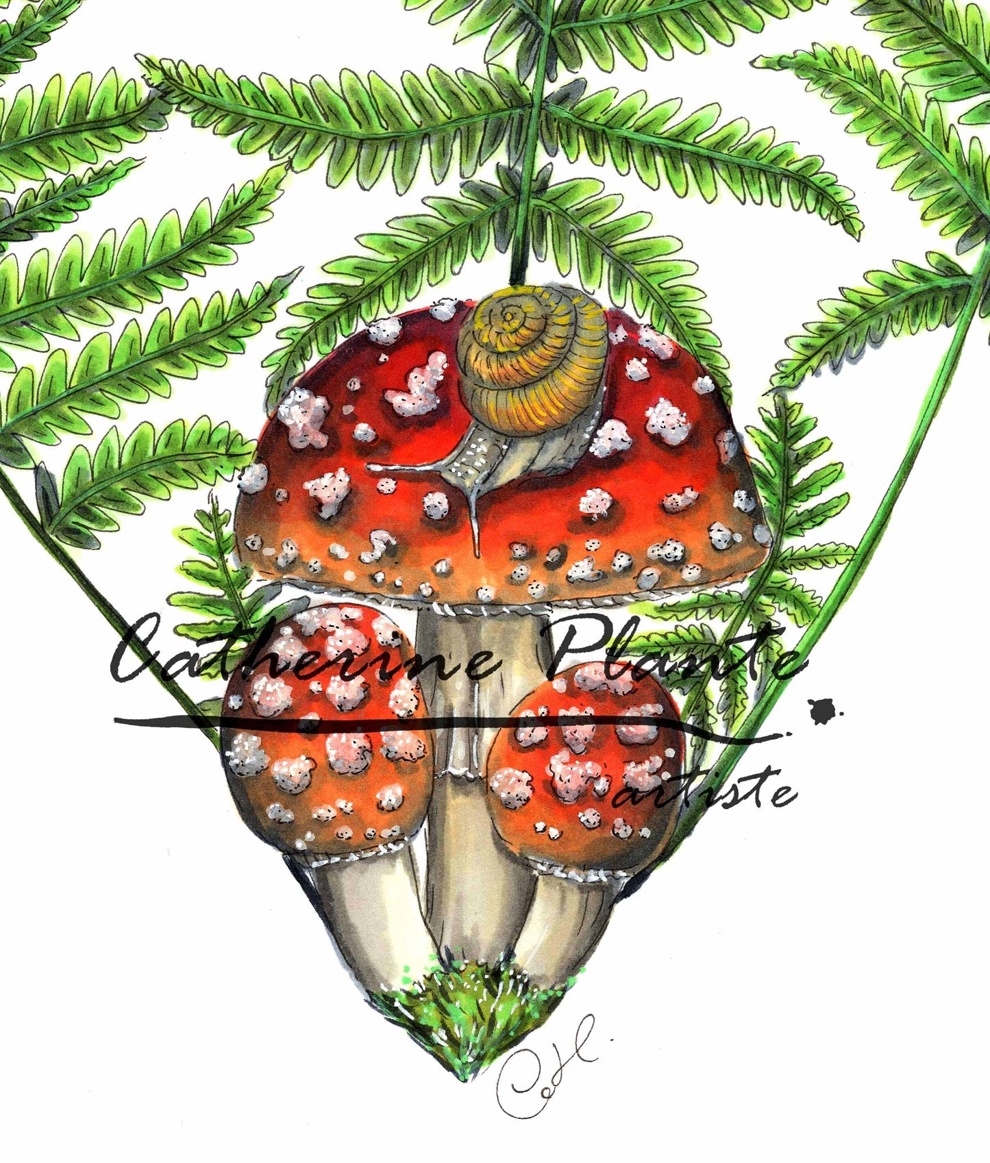 Illustration originale - Coeur de sous-bois