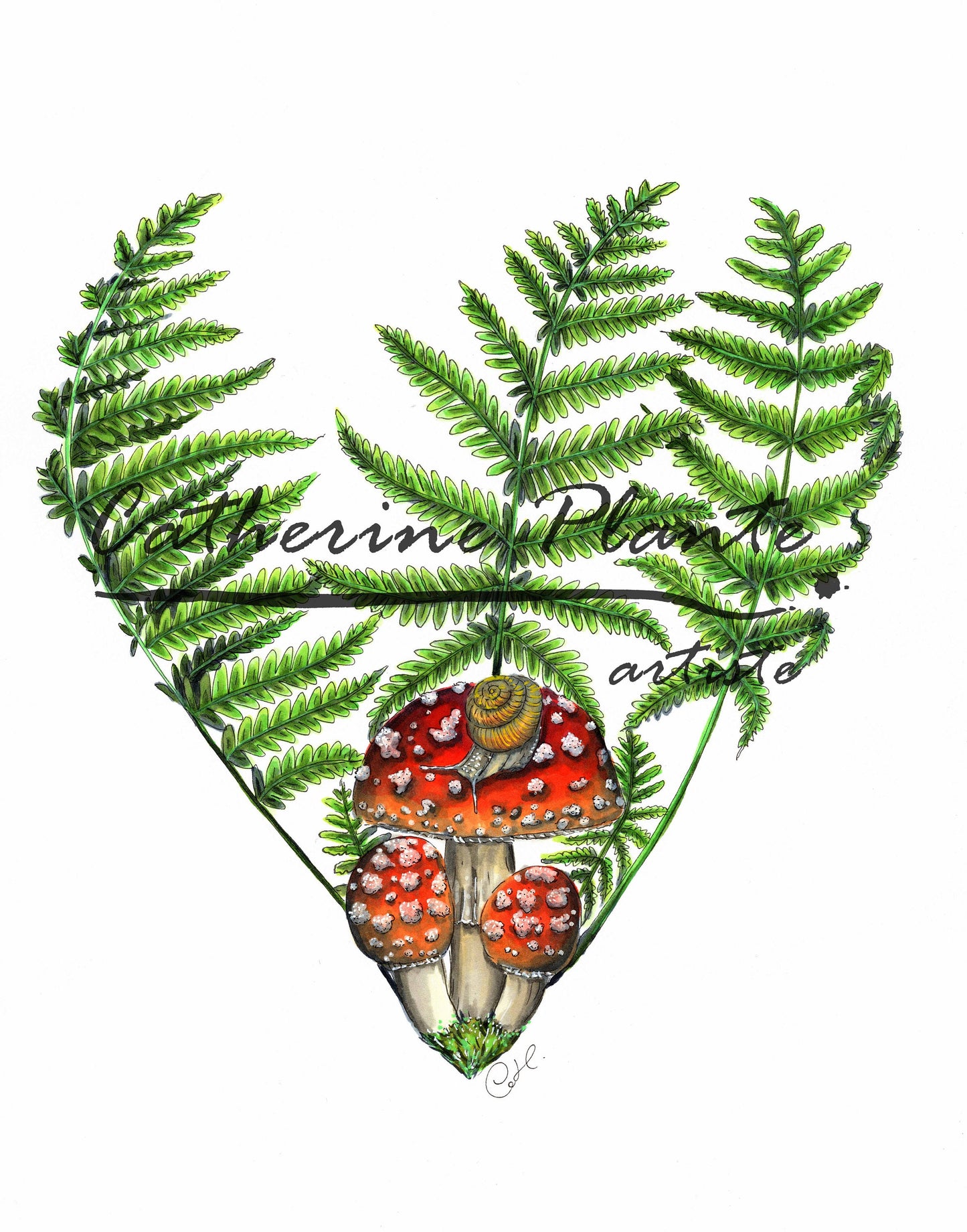 Illustration originale - Coeur de sous-bois