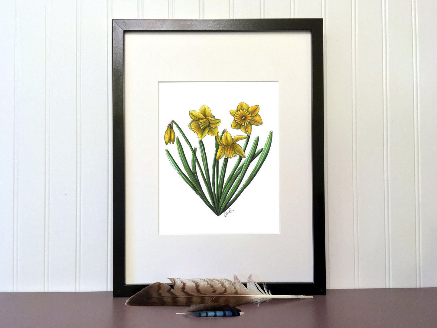 Illustration originale - Coeur de jonquilles