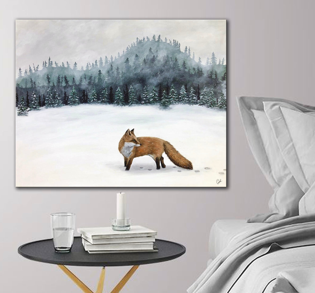 Peinture originale - Le renard solitaire