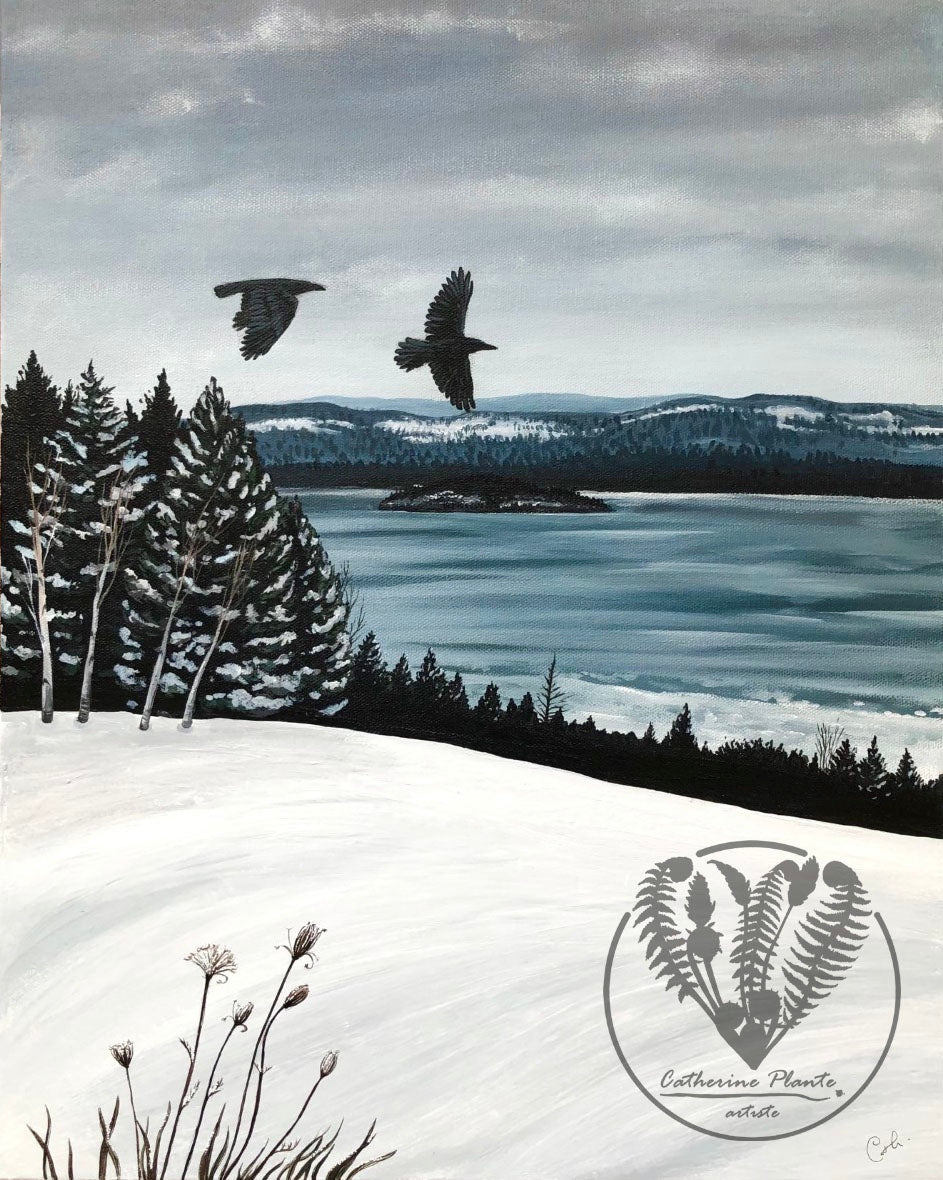 Peinture originale - Côté sud de l'Île Verte