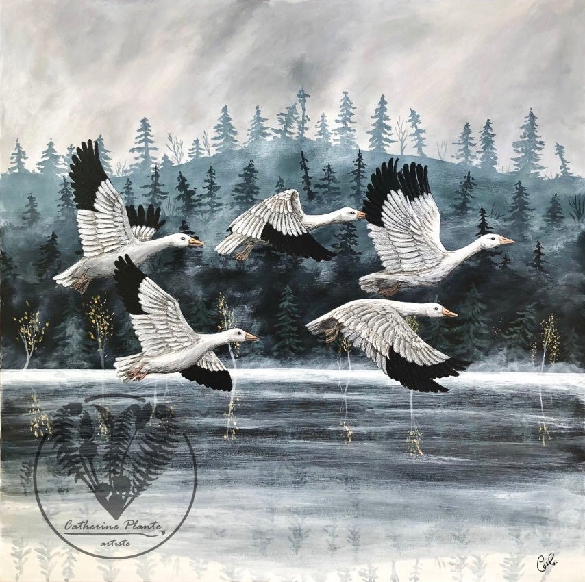 Peinture originale - Envolée migratoire