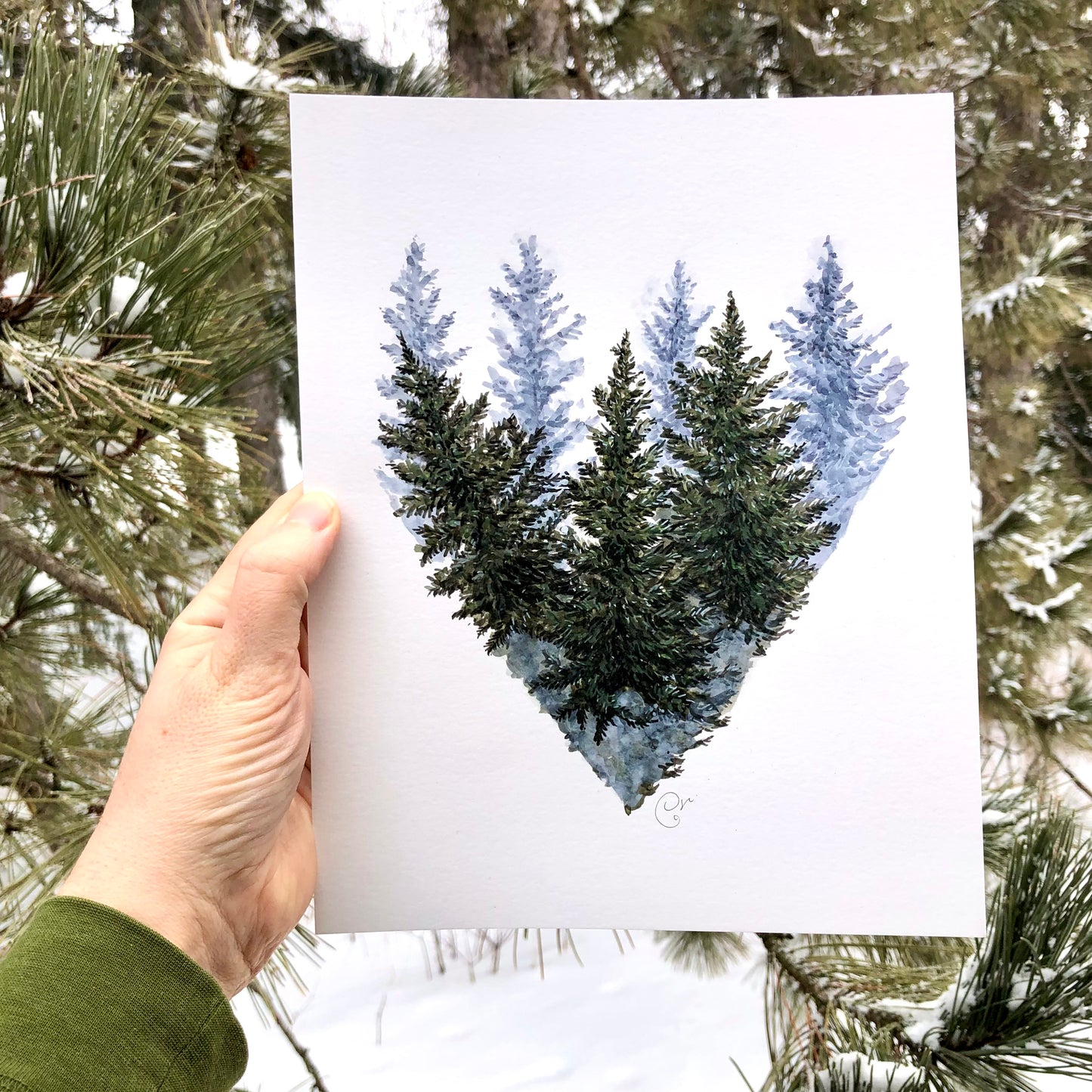 Illustrations originales - Choix de trois oeuvres Coeur de forêt brumeuse