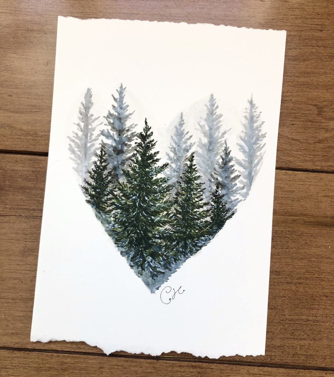 Illustrations originales - Choix de trois oeuvres Coeur de forêt brumeuse