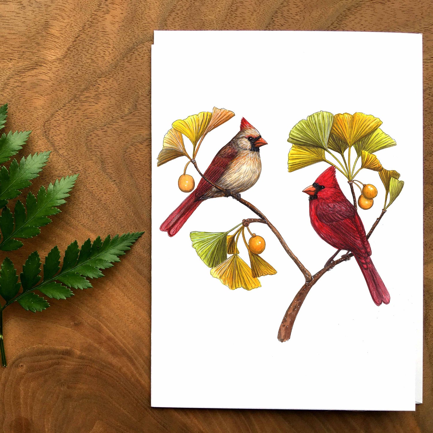 Carte - Les cardinaux et le ginkgo