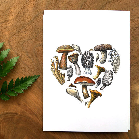 Carte - Coeur de champignons