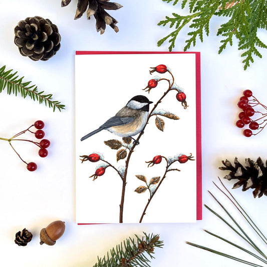 Greeting card - Titmouse and Winter Delicacy