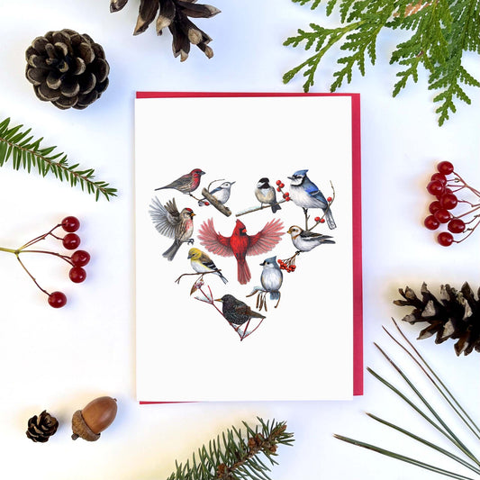 Carte - Coeur d'oiseaux hivernaux