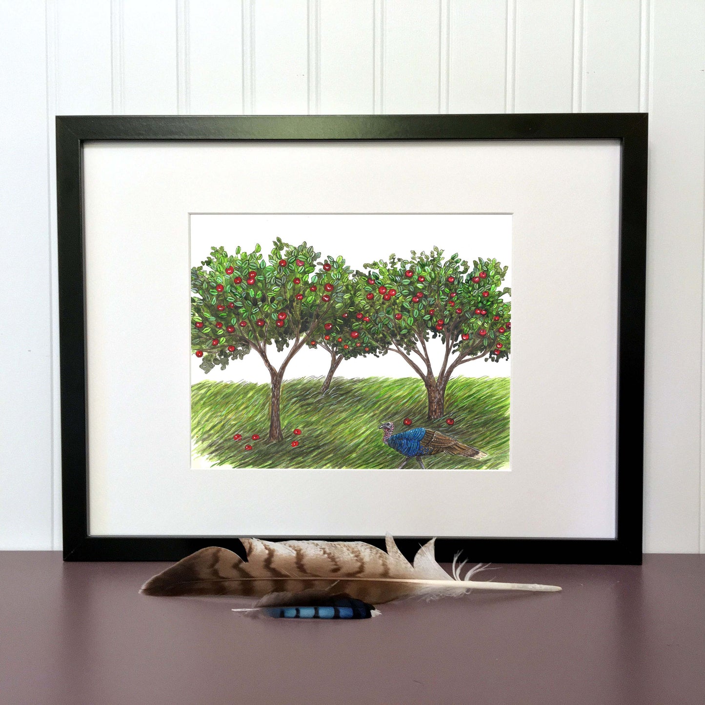 Original illustration - Turkey and apple trees