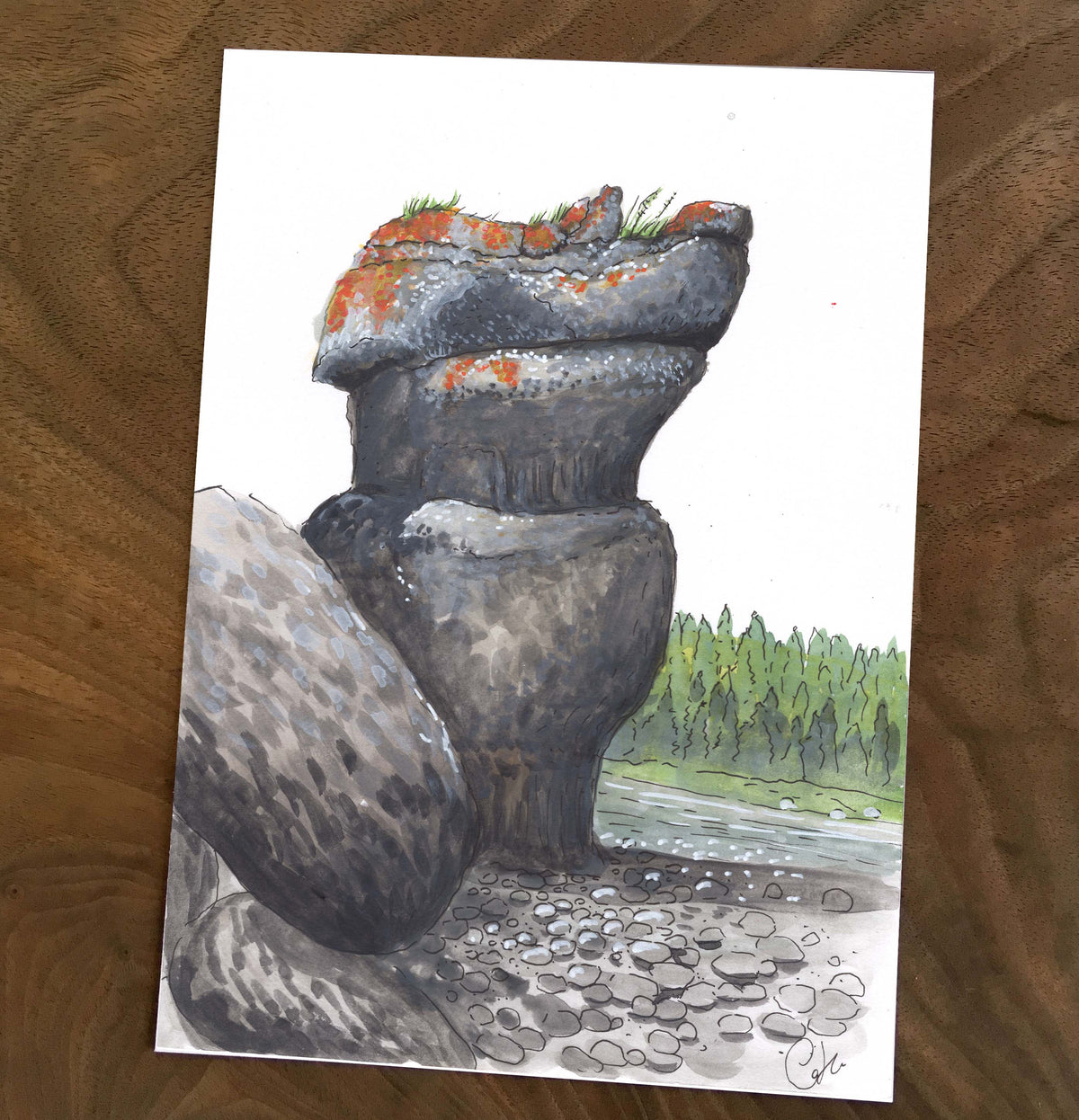 Petites illustrations originales - Choix de six œuvres de paysage des îles Mingan