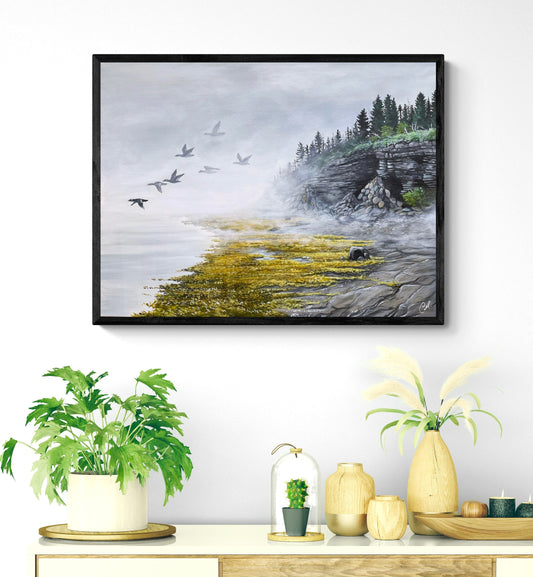 Peinture originale - Brume sur la Grande Île