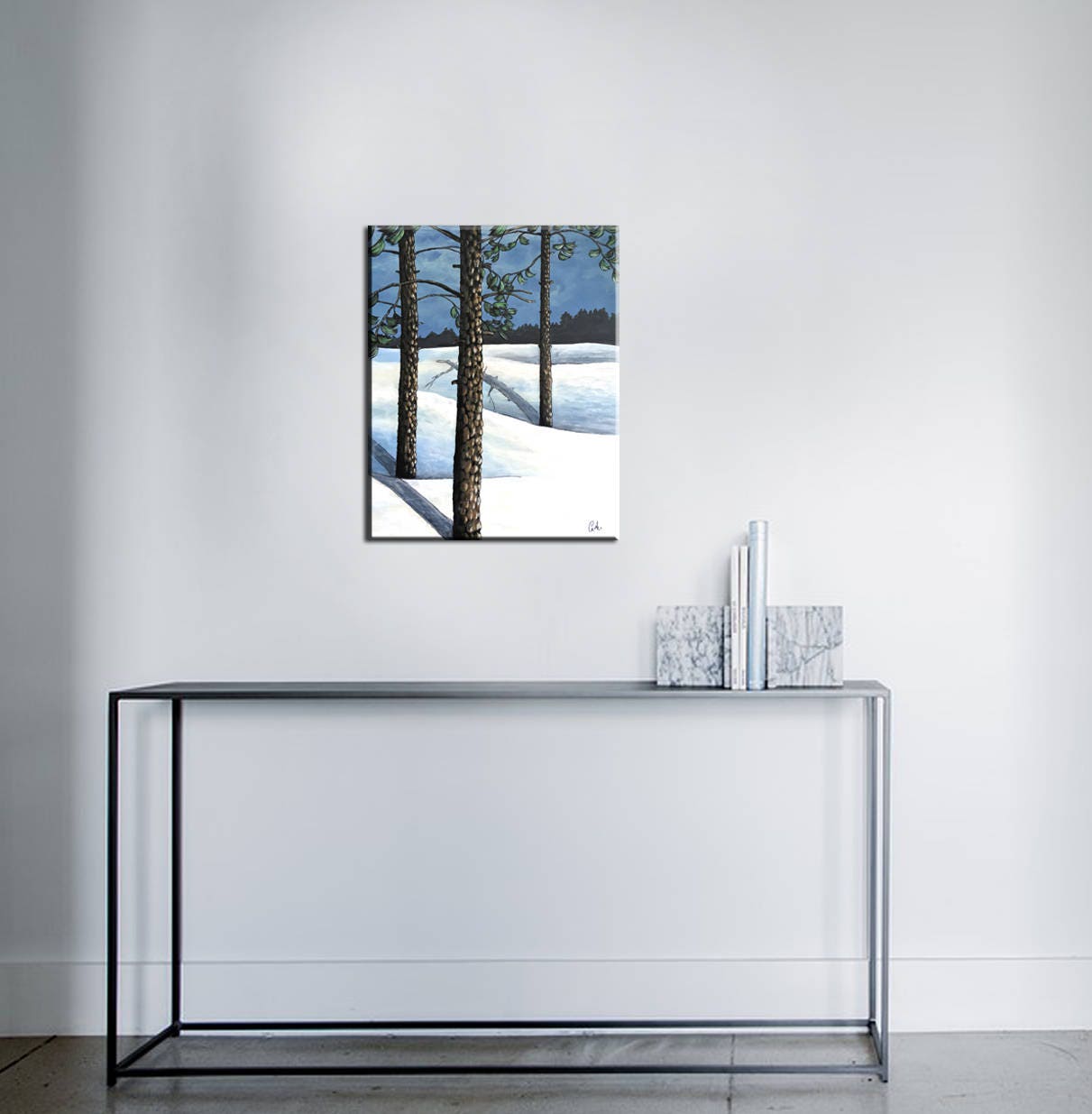 Peinture originale - Quiétude hivernale