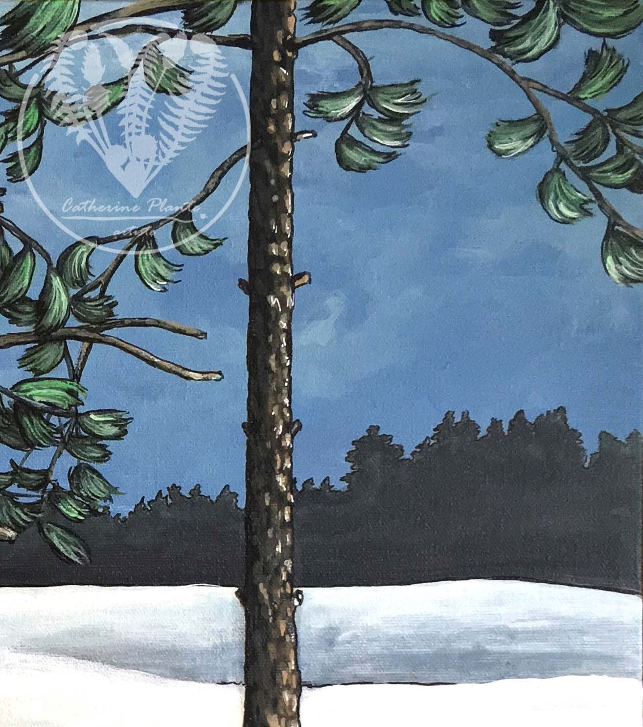 Peinture originale - Quiétude hivernale