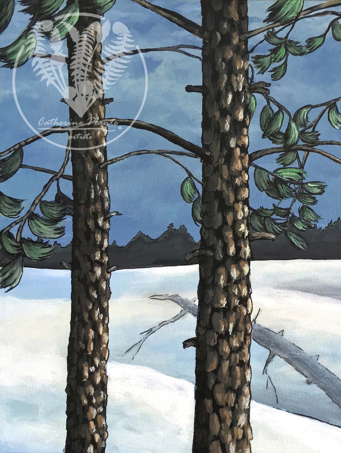 Peinture originale - Quiétude hivernale