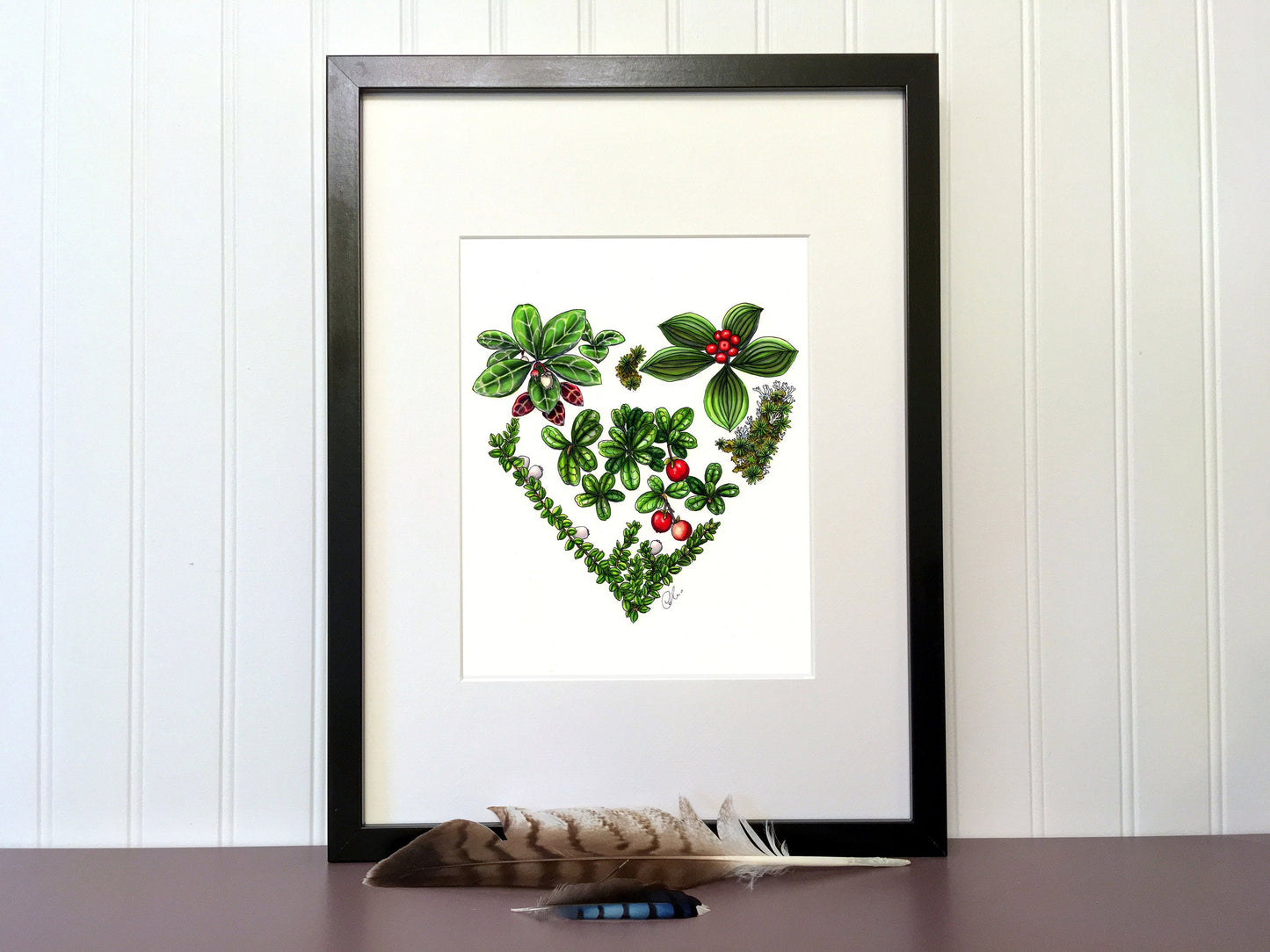 Illustration originale - Coeur de fruits sauvages